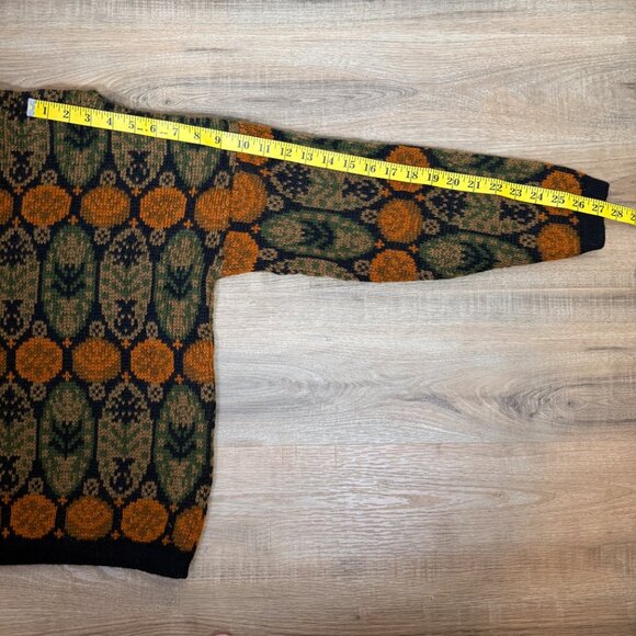 Vintage Norvyk by Rendale 100% Wool Sweater Tapestry Folk Nordic Grandpa M - Picture 5 of 6